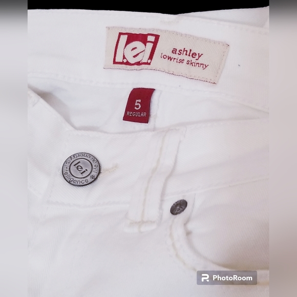 LEI Ashley Jeans Lowrise Skinny White size 5 Women Casual Stretch - Picture 7 of 7